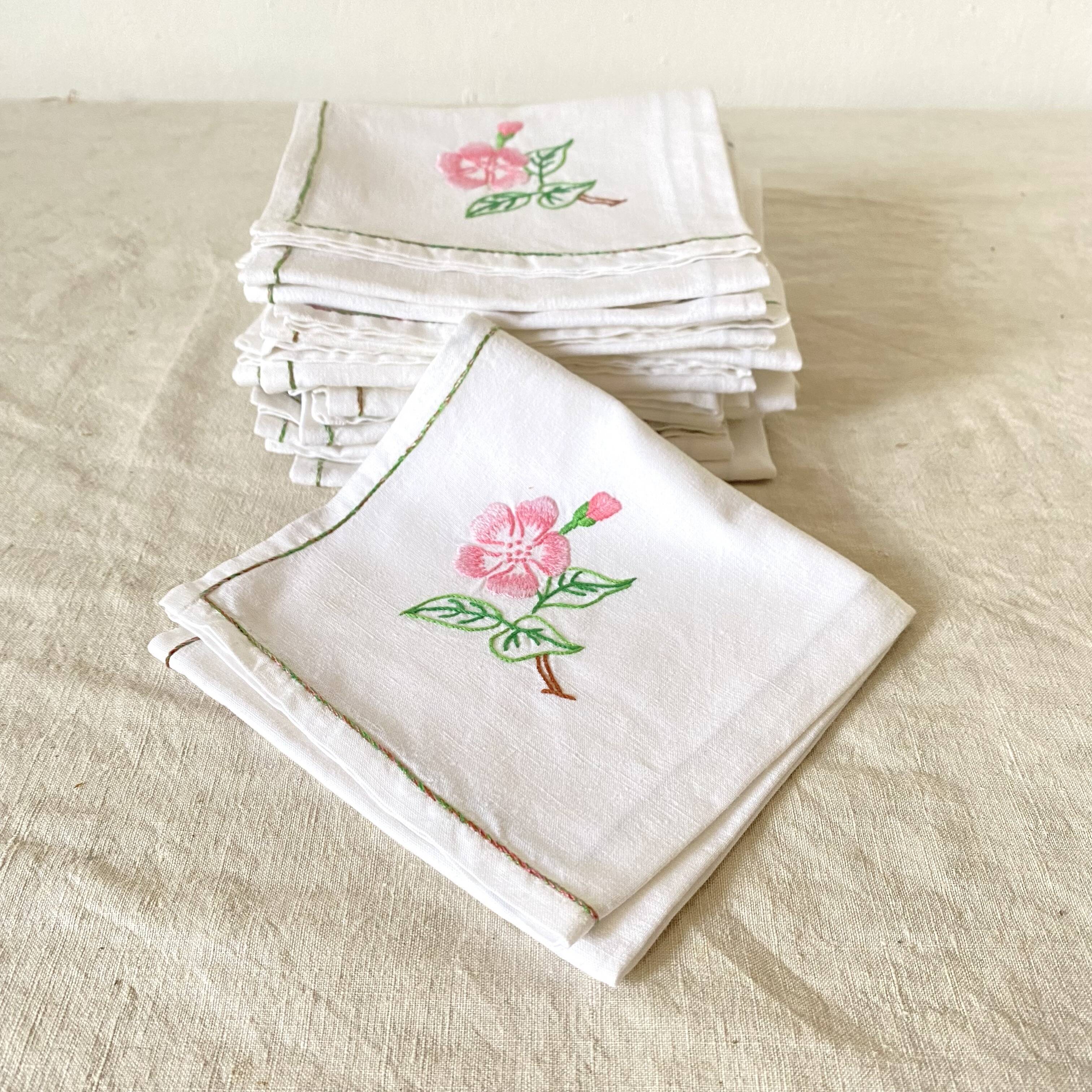 Serviettes de table brodées