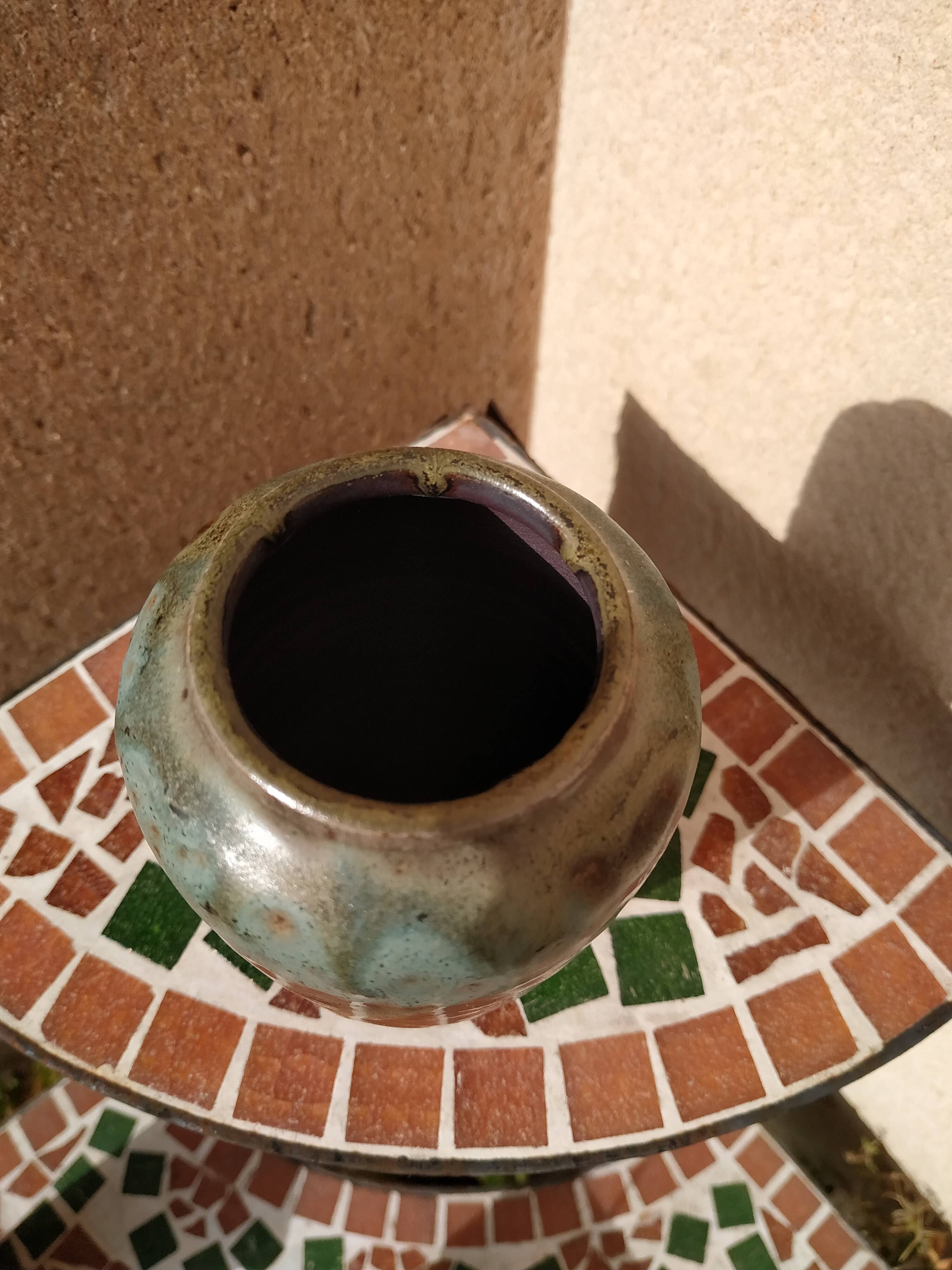 Pussaie sandstone vase by Jean Cacheleux