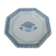 Plate XVIII em in faience of Rouen blue on white