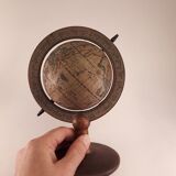 Globe world map vintage 1960 wood and paper
