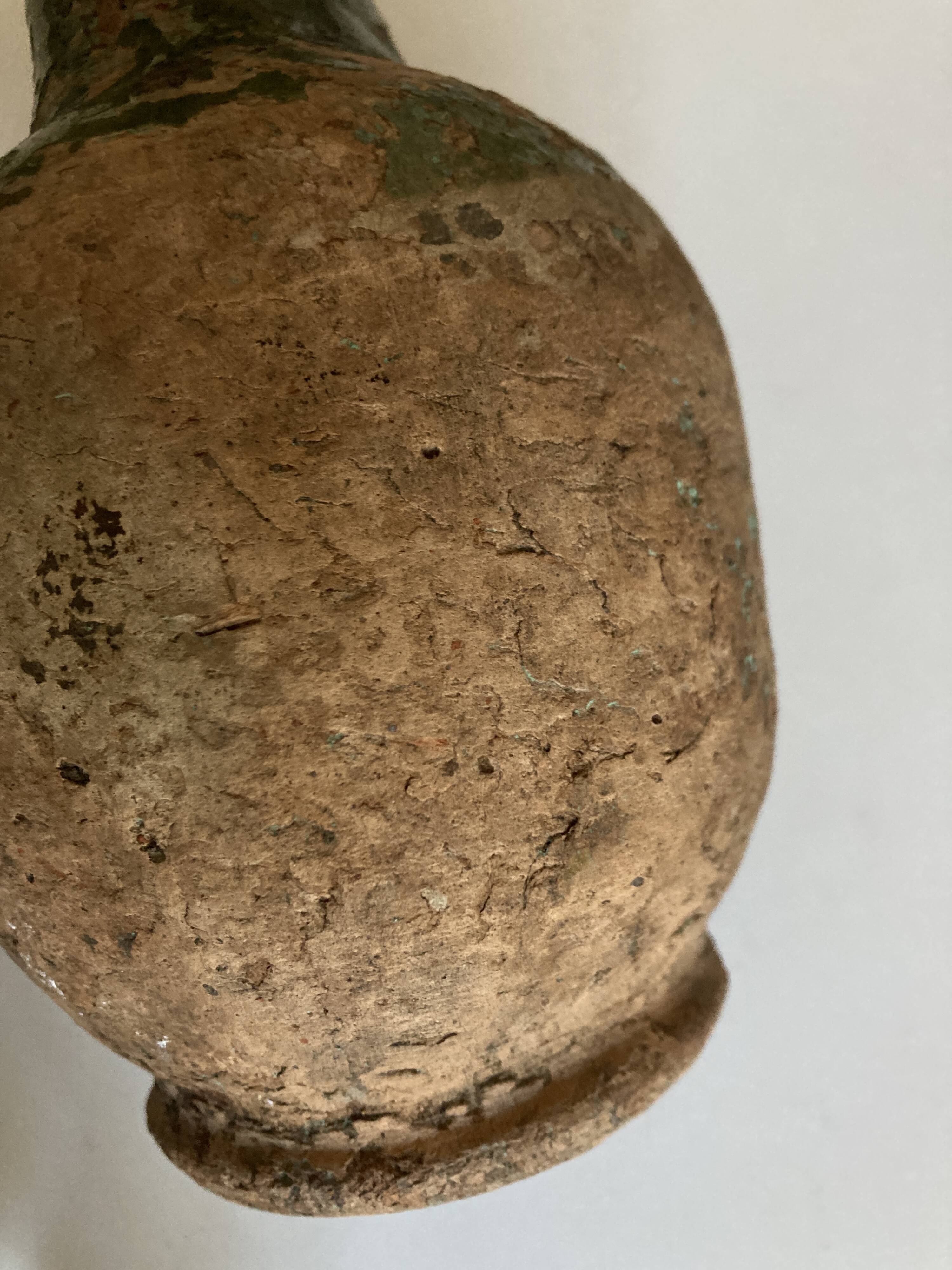 19th popular art excavation pottery in glazed earth