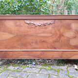 Carved walnut headboard