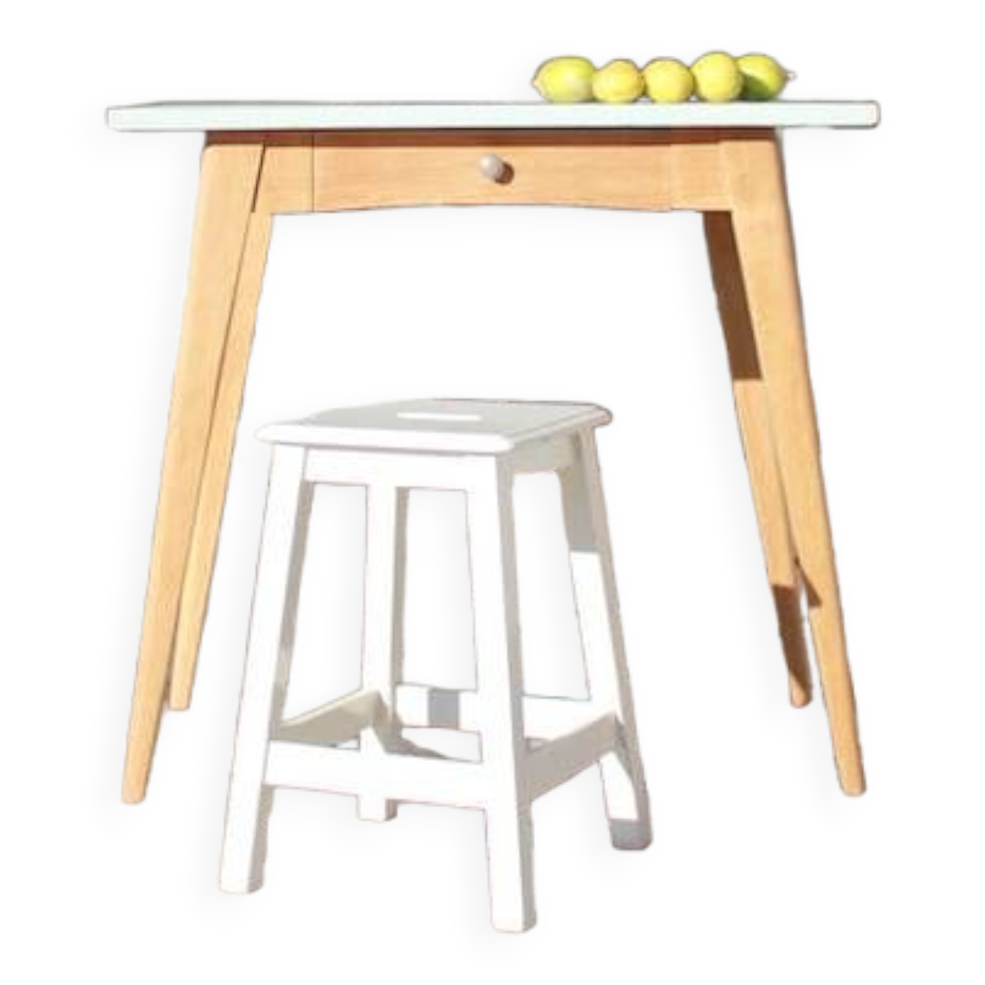 Vintage desk table with compass legs