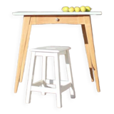 Vintage desk table with compass legs