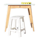 Vintage desk table with compass legs