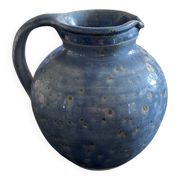Pichet gris bleu signé