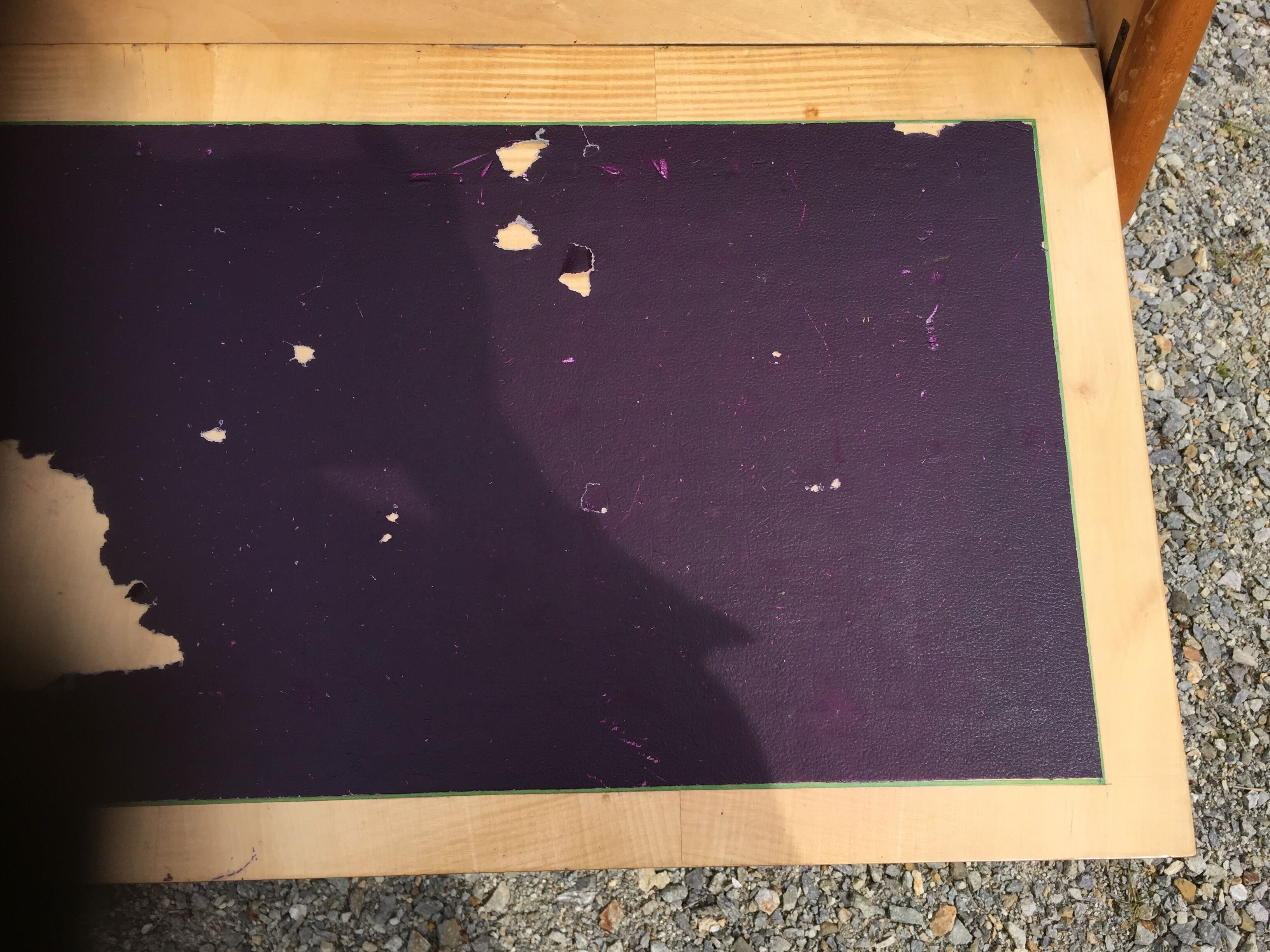 Vintage secretary desk, known as donkey's back, in cherry wood, Italian by Marelli & Fratelli.