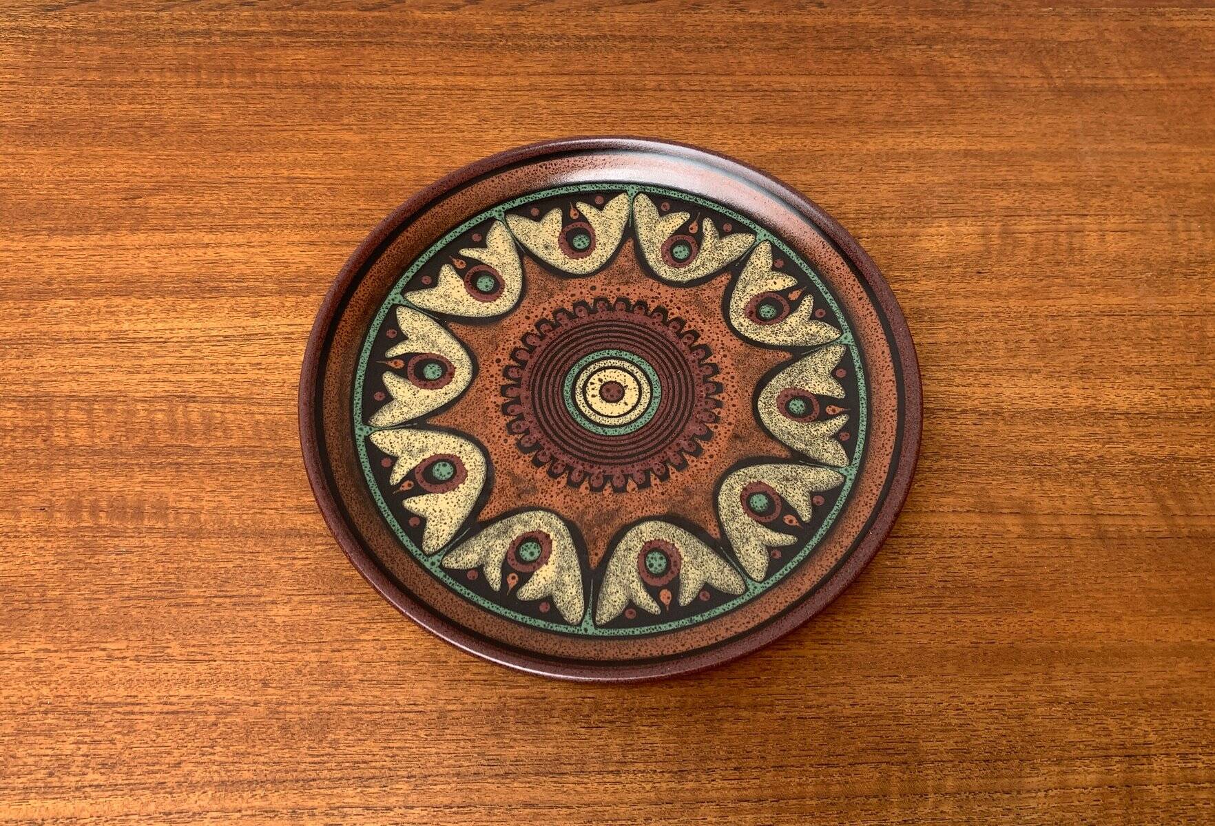 Vintage German ceramic wall plate from Keramik Manufaktur Kupfermühle, 1970s.