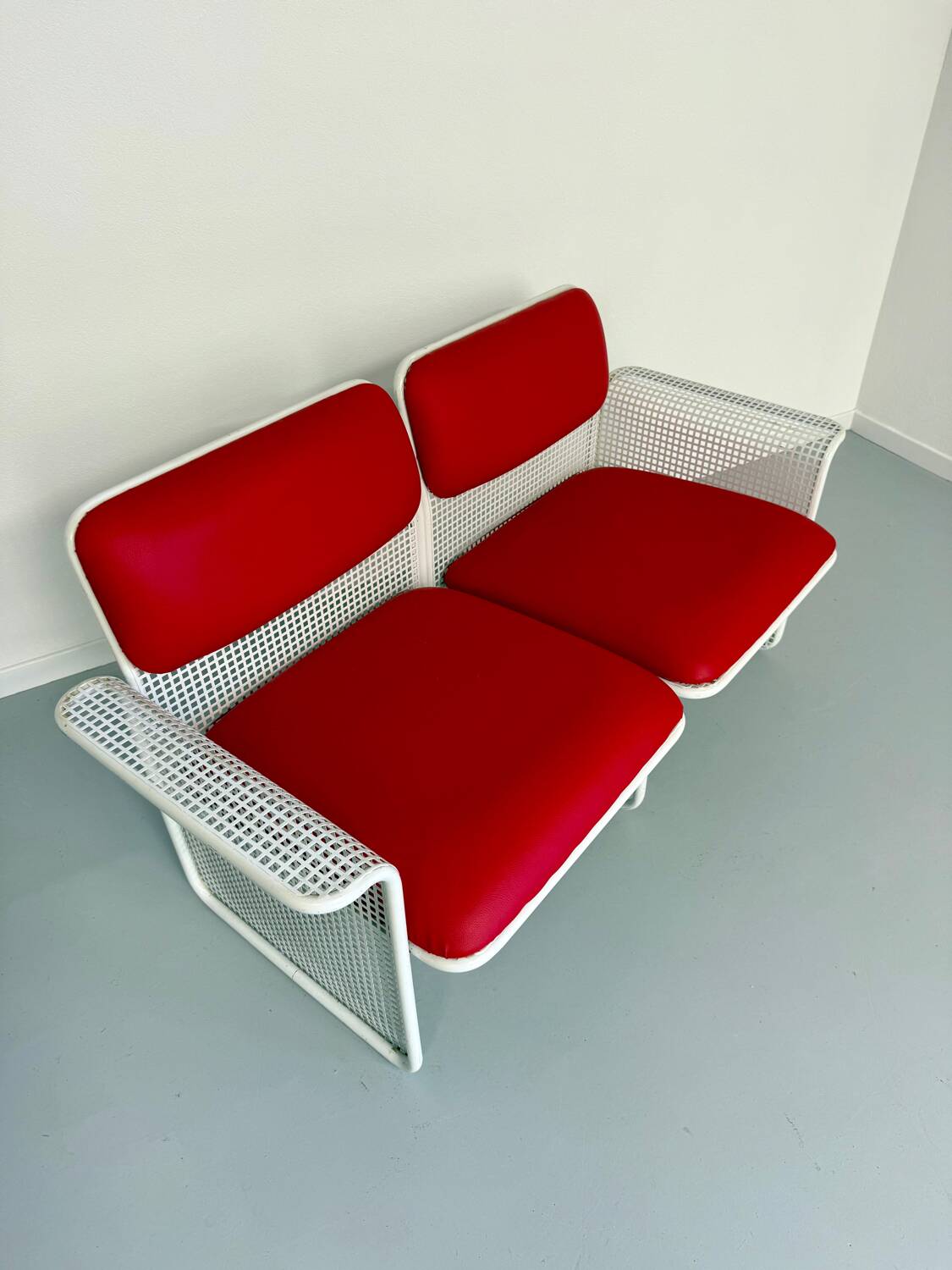 Old 2 seater sofa Italian design from the 70s Talin Vicenza metal per