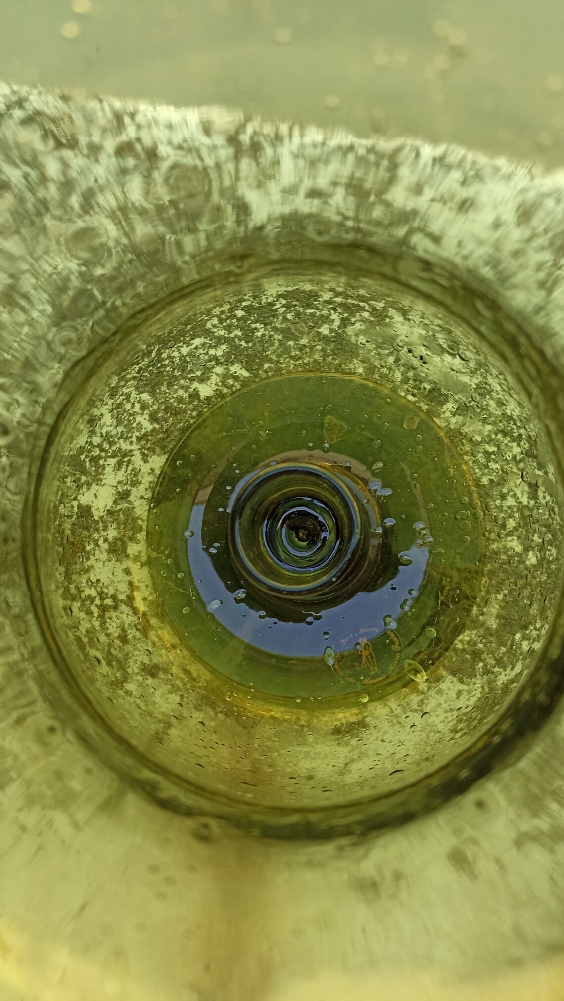 Outdoor photophore in bubbled glass by Verrerie du Marais