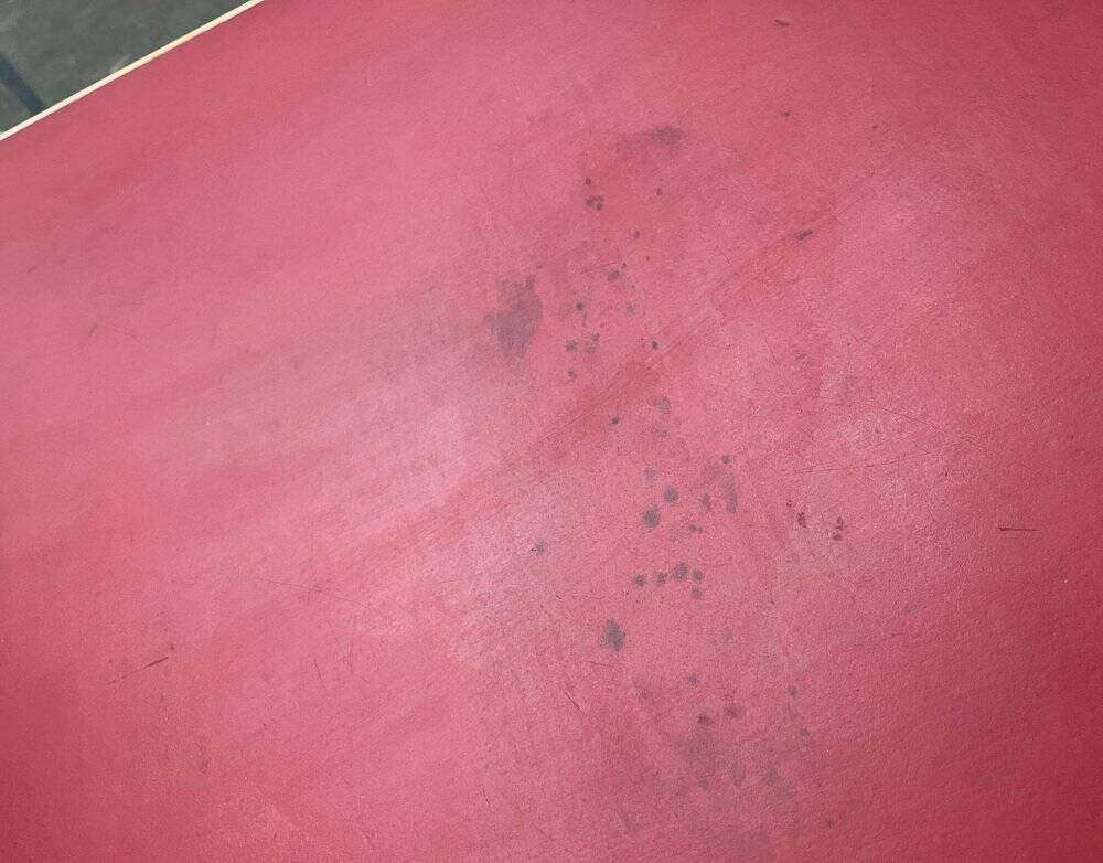 Mid-century red dining table or desk by Alvar Aalto for Artek, 1960s