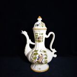Faience ewer with dragon's head spout - decor 'vieux moustier'