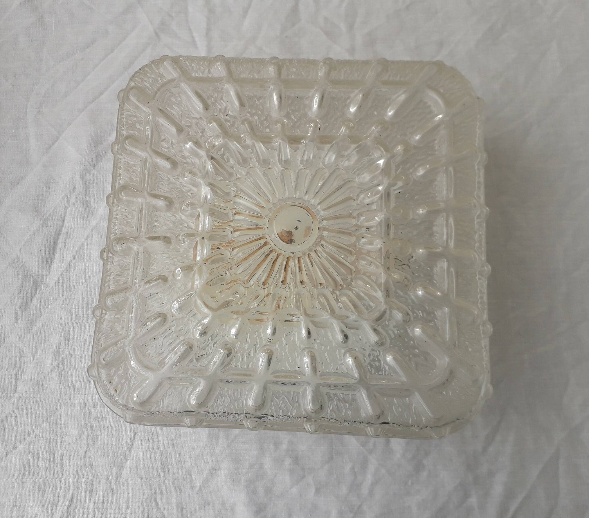 Plafonnier carré en verre