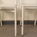 Pair of patinated white metal chairs