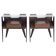 Pair of modernist Italian bedside tables in wood with a glass top.