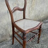 Chaise ancienne, restaurée, assise corde, fin XIXème s.