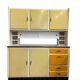 Vintage yellow wooden kitchen unit/buffet/wall cabinet.