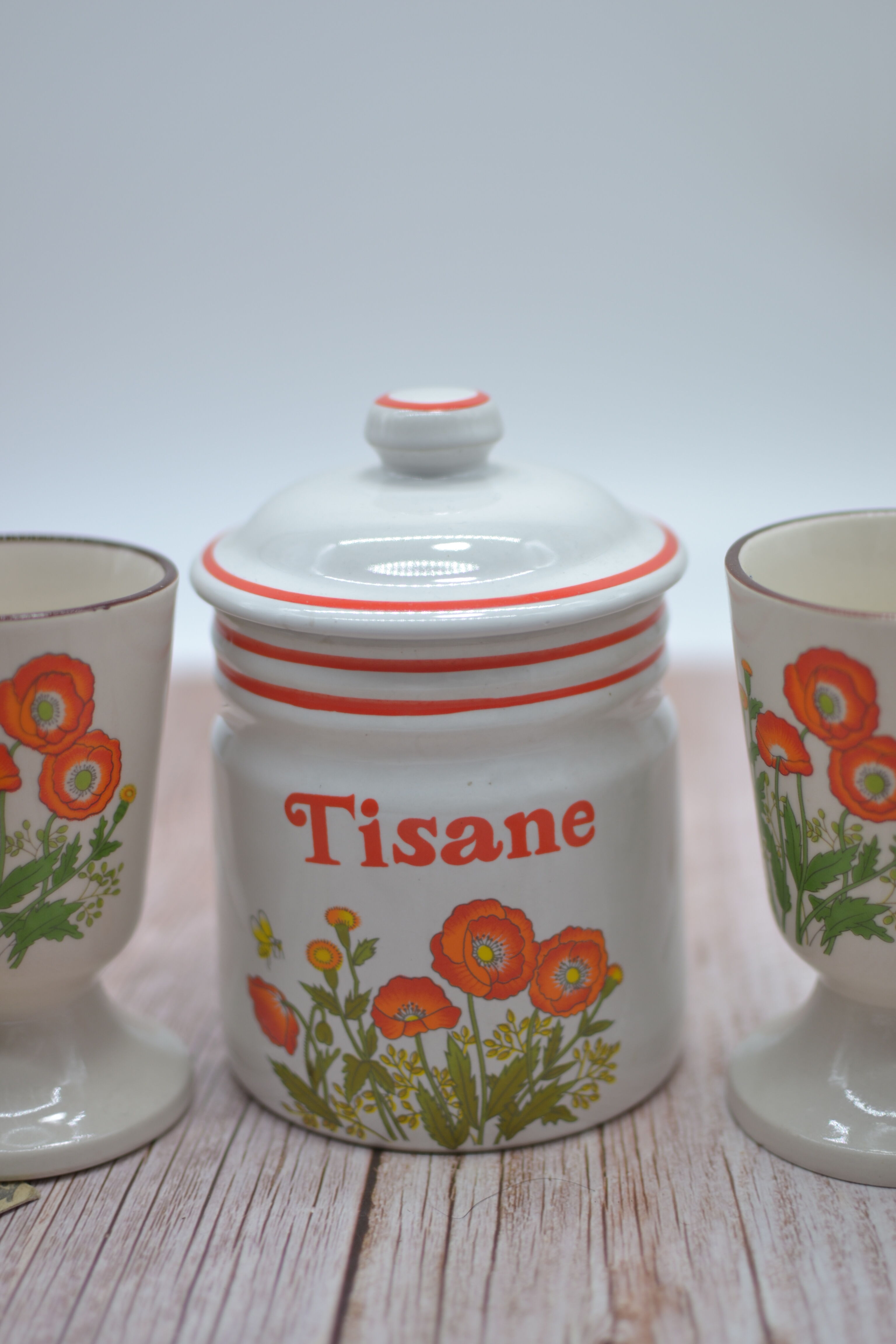 Ensemble de 6 mazagrans en grès pour tisane & 1 pot à tisane