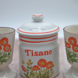 Ensemble de 6 mazagrans en grès pour tisane & 1 pot à tisane