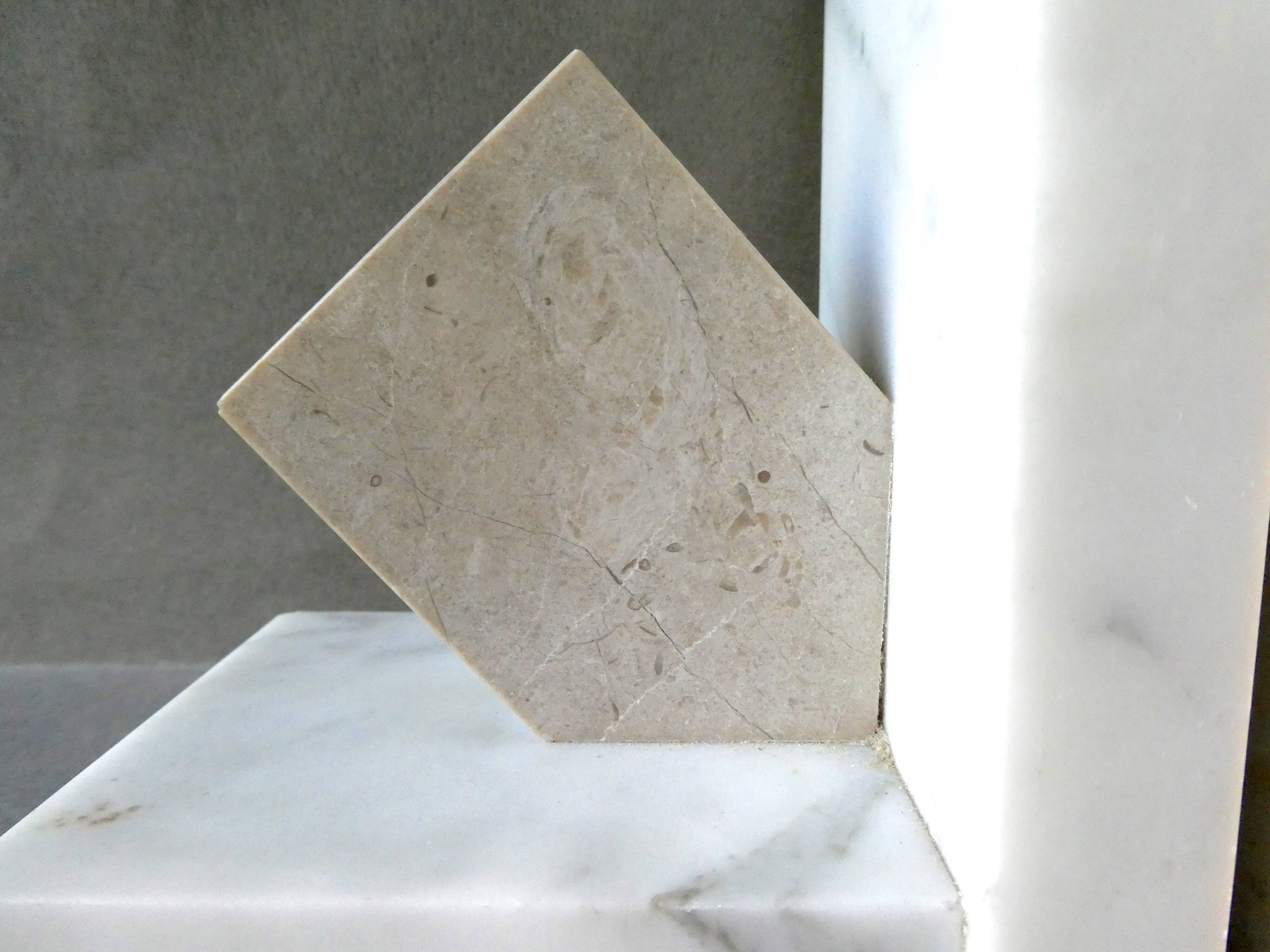 Pair of greenhouse books in white marble 60s