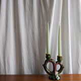 Glazed ceramic candle holder