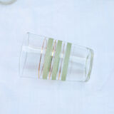 7 glasses green and gold granita