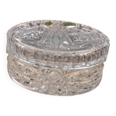 Vintage hand-cut Bohemian crystal bonbonnière Czechoslovakia