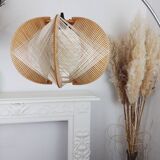 Vintage wood and wicker suspension design