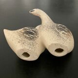 Duo goose-shaped goose and pepper shaker in ceramic