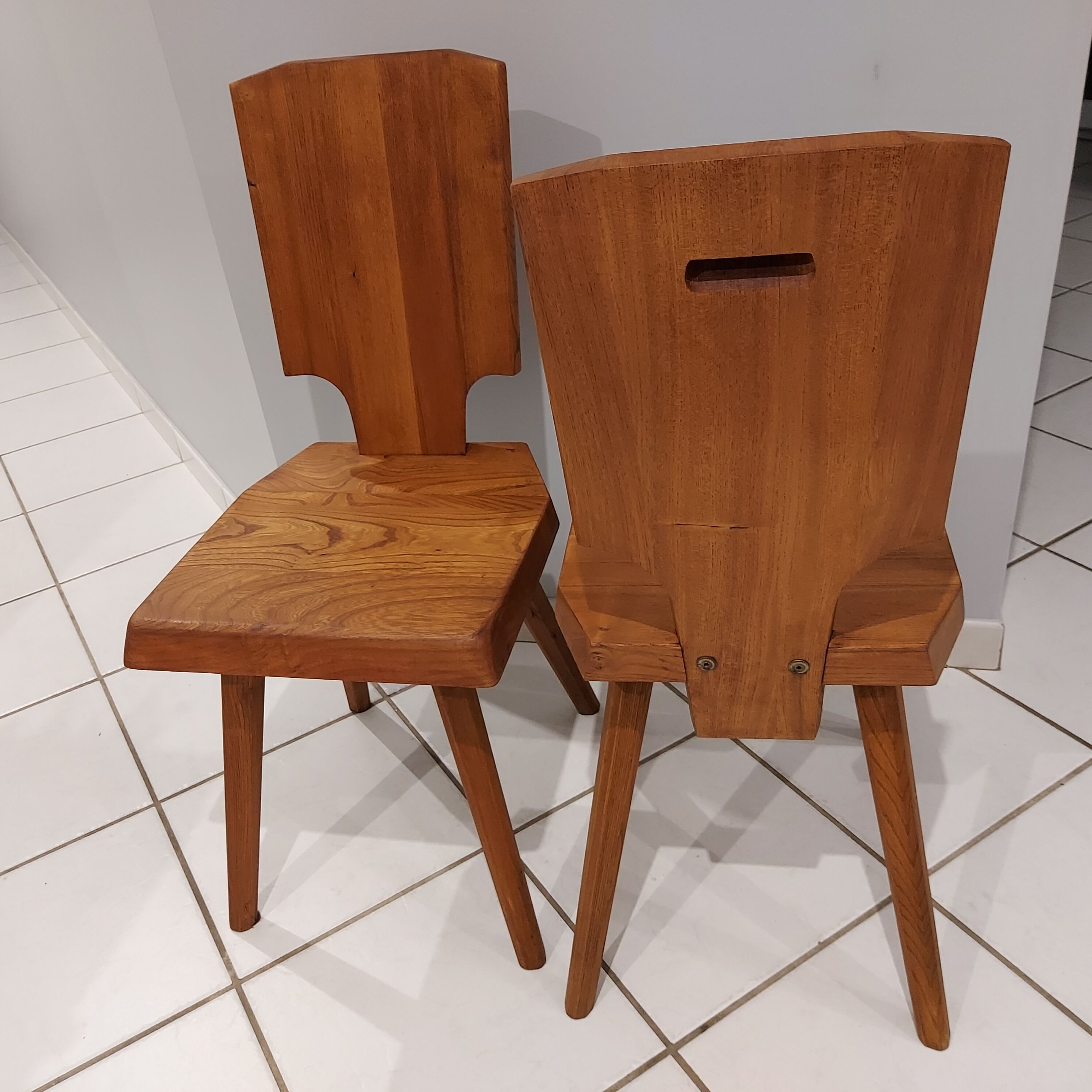 Pair of Chairs model S28 by Pierre Chapo vintage 1970s