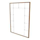 Scandinavian teak and metal mirror, Sweden, 1960, 84x117cm