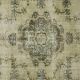 Vintage Turkish Medallion Rug Beige Green 265 x 168 cm