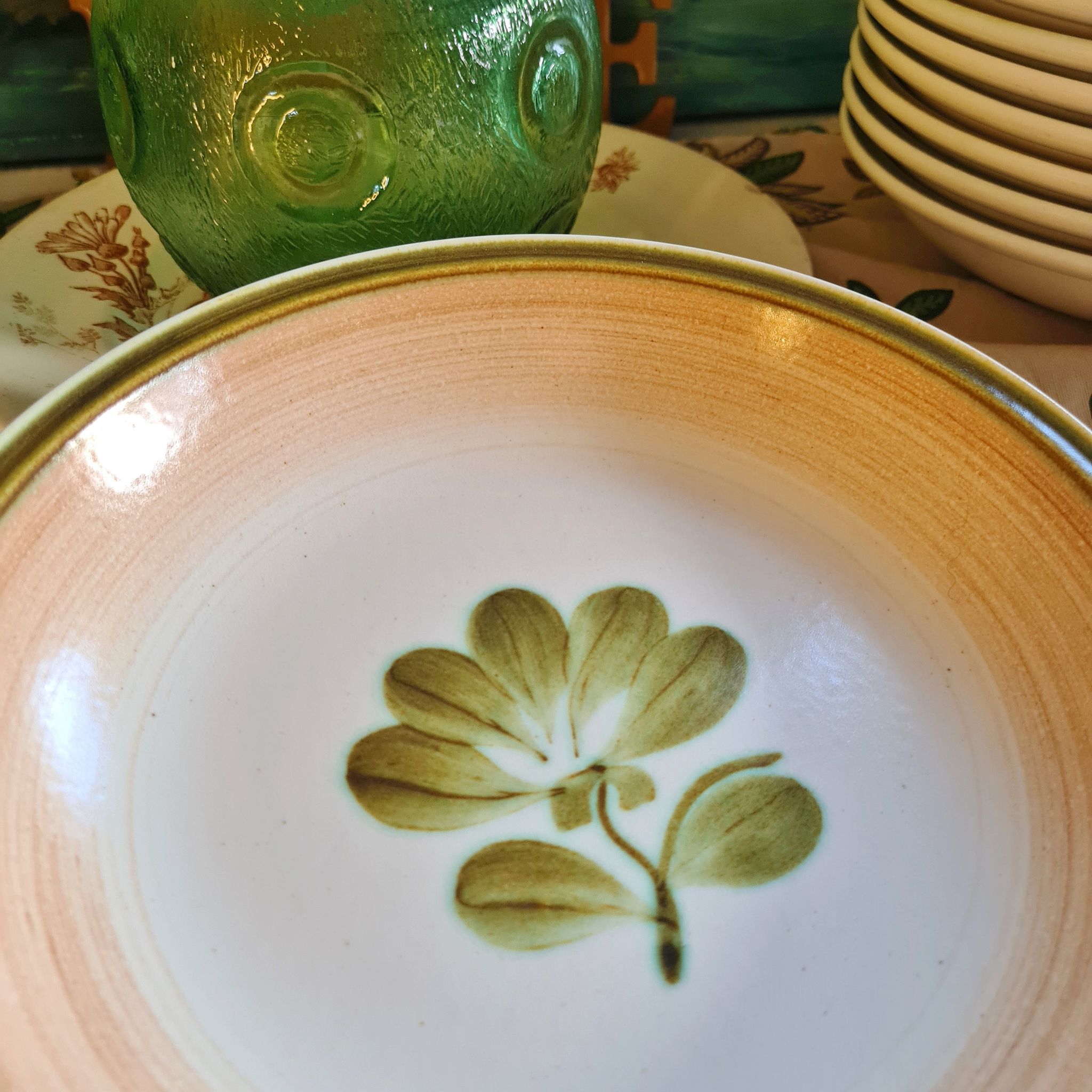 Set of 5 Gien Kandy model deep plates.