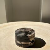 Set of 4 fossilized wooden coasters