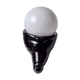 Black ceramic snail and white opaline sconce, France, 1980