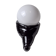 Black ceramic snail and white opaline sconce, France, 1980