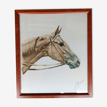 Lithograph horse J.Rivet