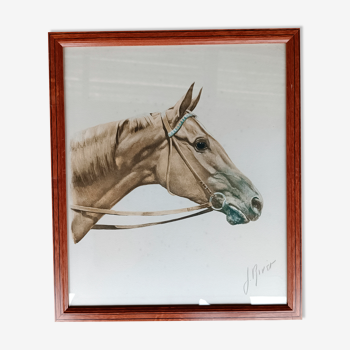 Lithographie cheval J.Rivet