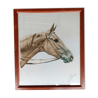 Lithograph horse J.Rivet