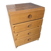 Chest of drawers with 4 drawers in solid pine Charlotte Perriand – Les Arcs, 1970