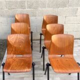 Set of 6 Galvanitas S30 industrial chairs