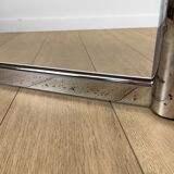 Blue ceramic table and chrome 70's