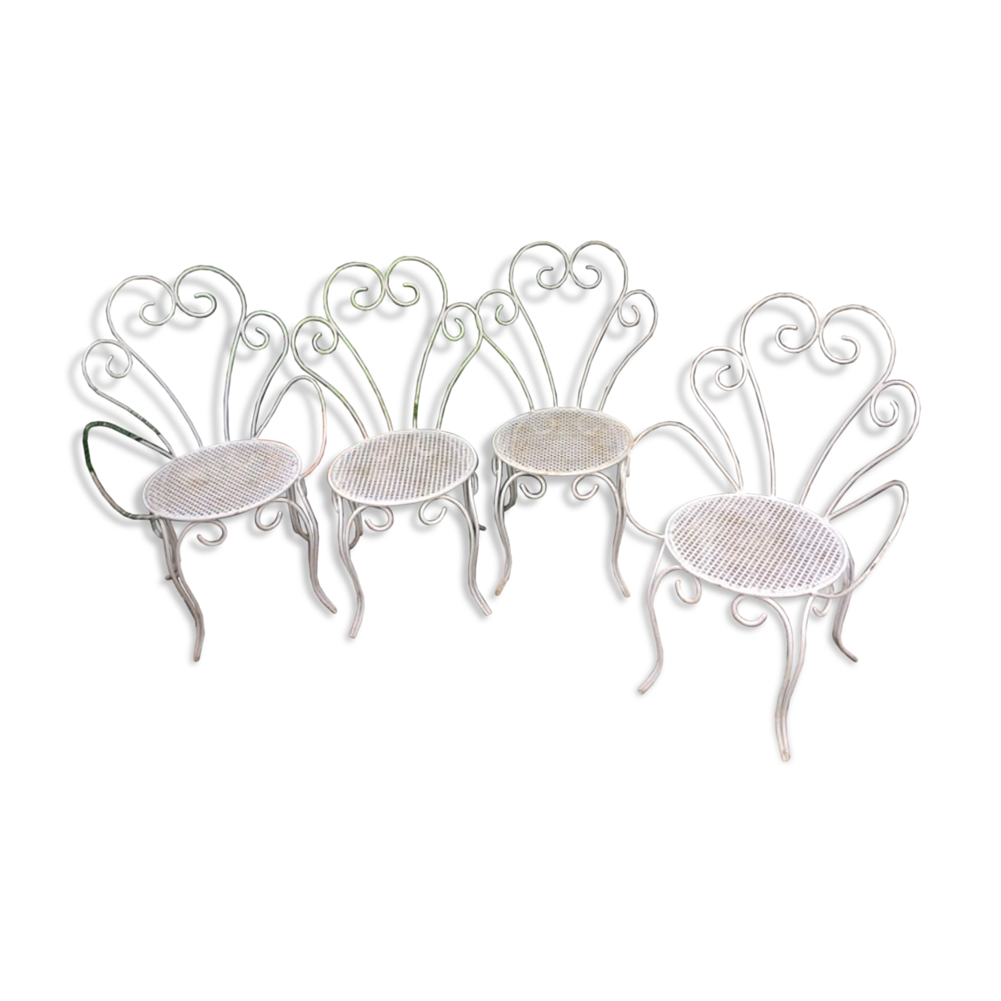 2 armchairs & 2 chairs, wrought iron1950