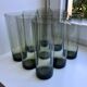 Set of 9 very large glasses in smoked glass 70s