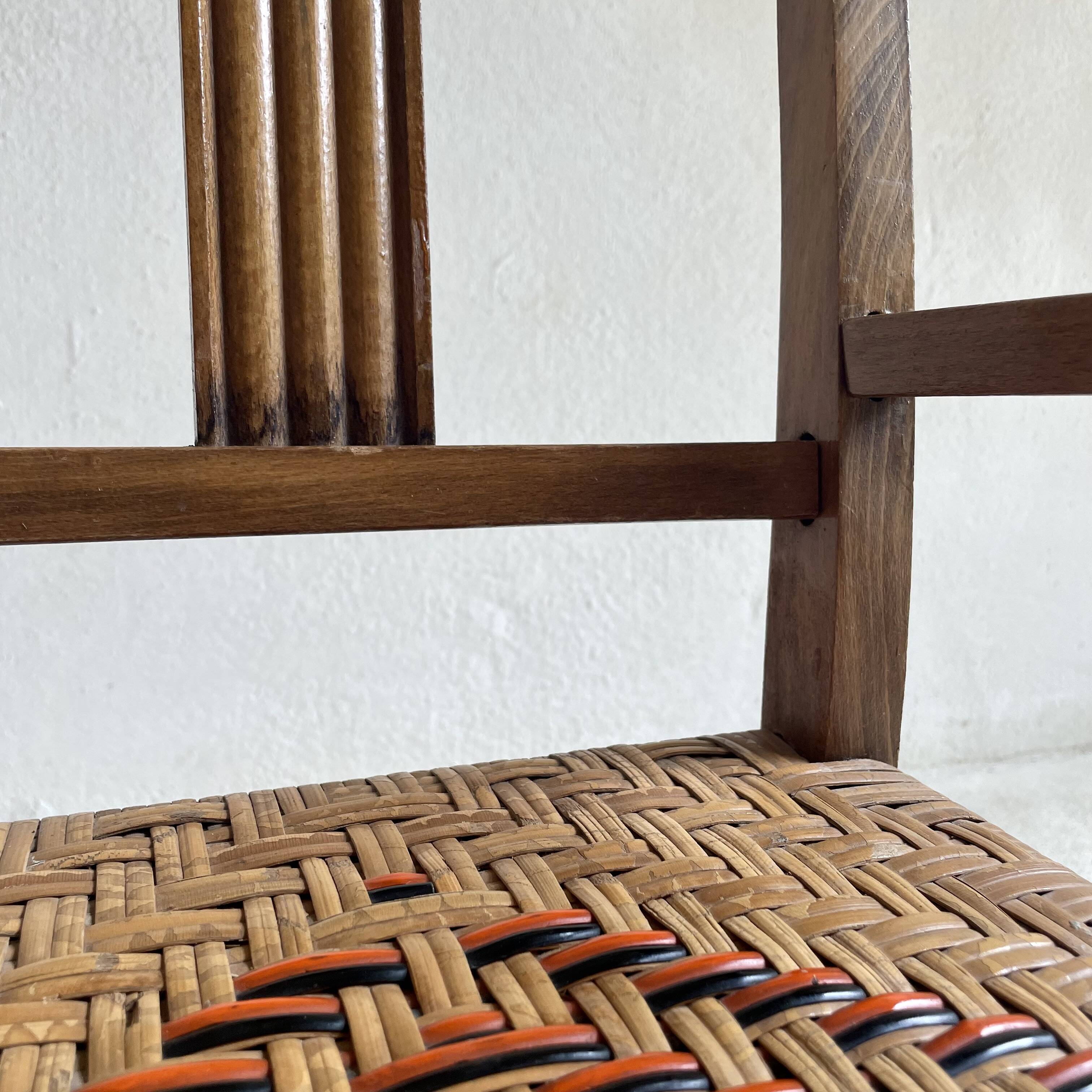 Children's armchair with wicker seat