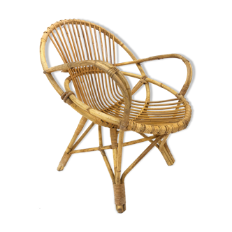 Rattan armchair Van Rohe Noordwolde, 1960s