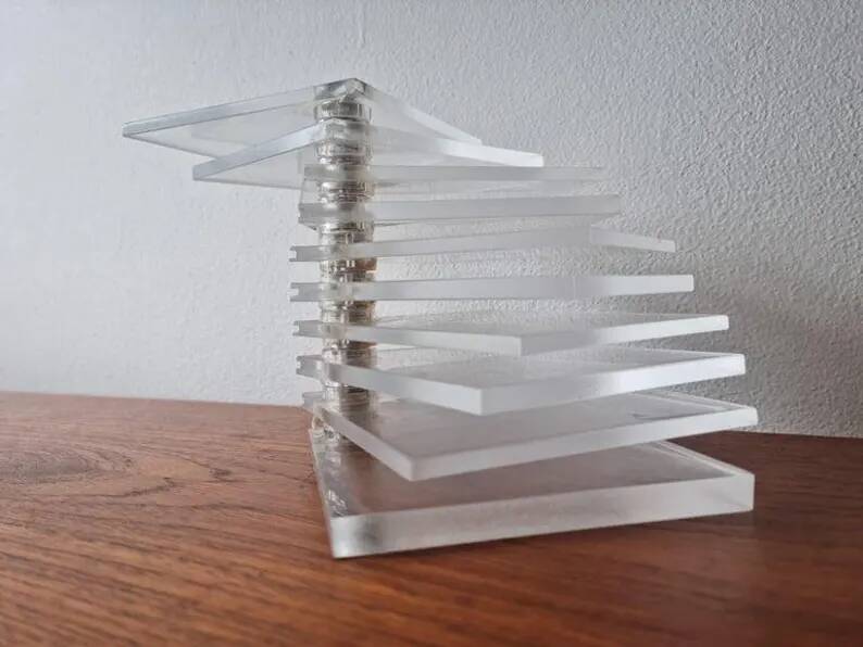 Lampe de table en lucite postmoderne rare Ikea, Suède, années 1980