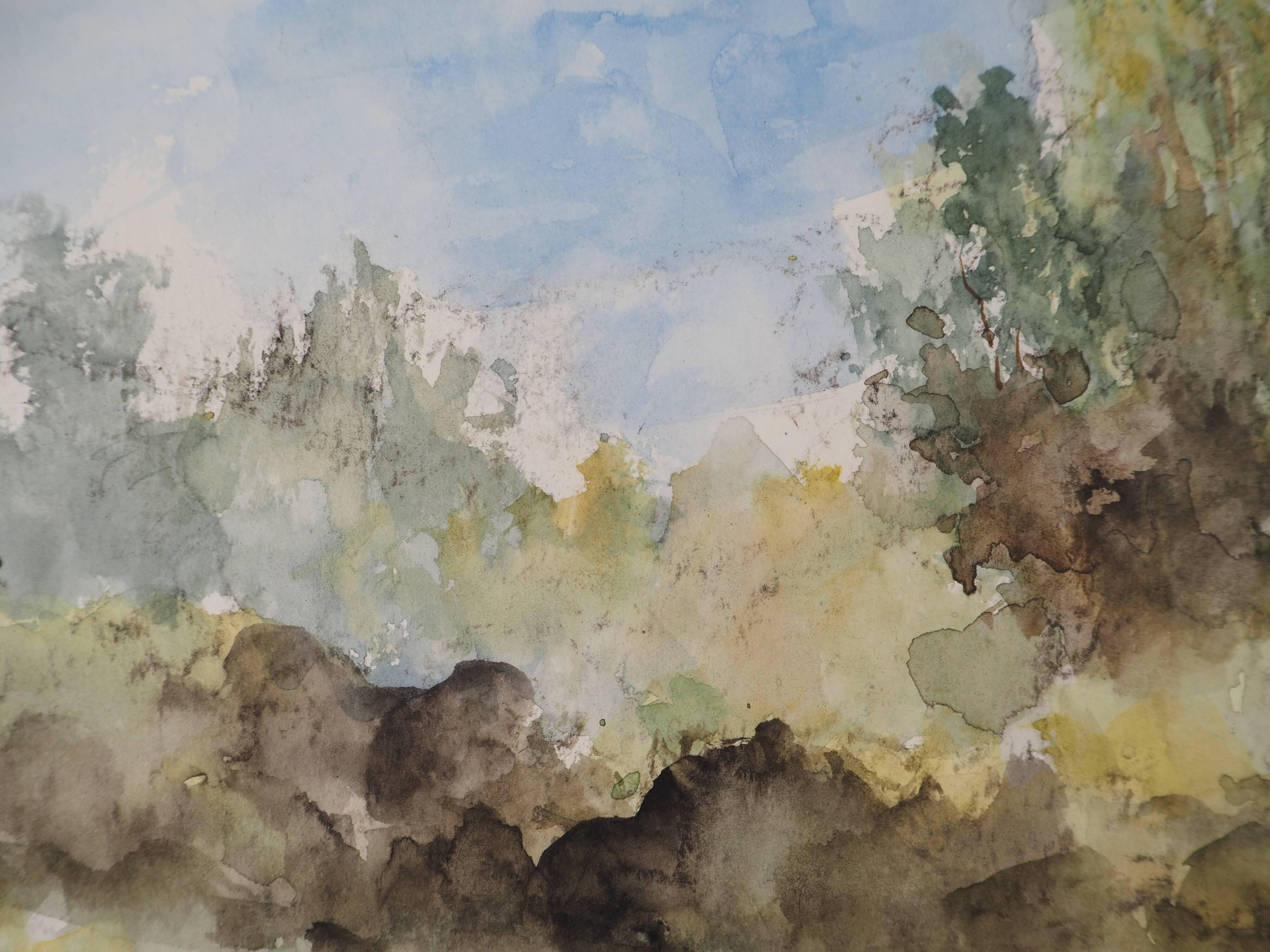 Gilbert Pastor: Spring Forest, original signed watercolor