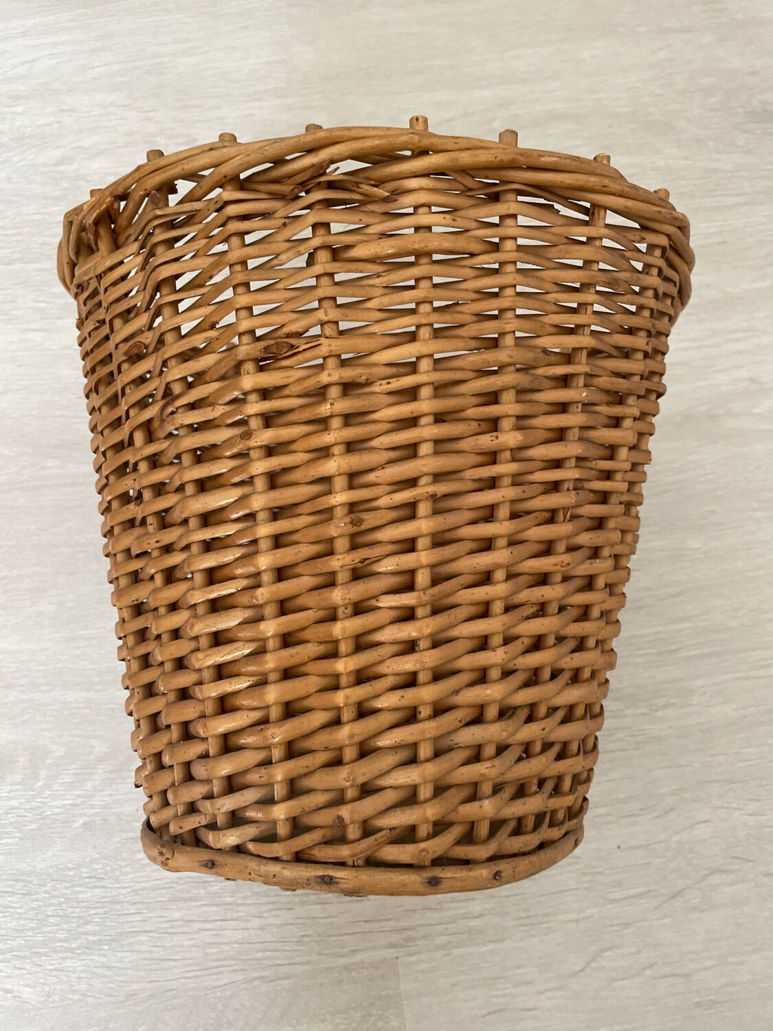 Rattan wastepaper basket 1950.