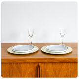 6 Stelton DLG solid brass under plates, French work - Circa 1960.